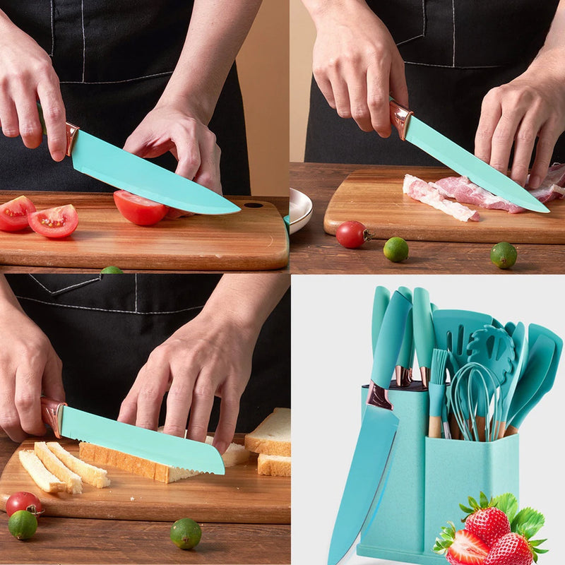Conjunto Completo de Utensílios de Cozinha Premium (19 Peças) — Estilo, Praticidade e Sustentabilidade na Sua Cozinha!