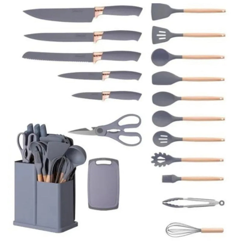 Conjunto Completo de Utensílios de Cozinha Premium (19 Peças) — Estilo, Praticidade e Sustentabilidade na Sua Cozinha!