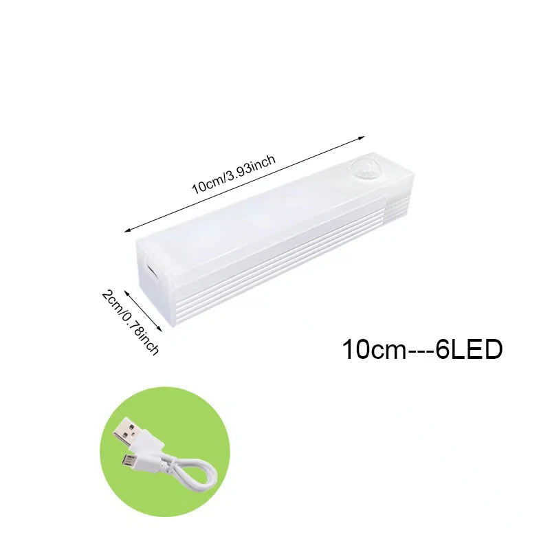 Luz com Sensor de Movimento Recarregável – Luminária LED para Escadas, Armários e Quarto