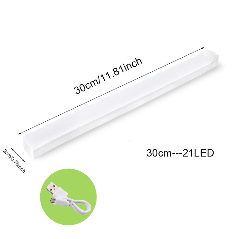 Luz com Sensor de Movimento Recarregável – Luminária LED para Escadas, Armários e Quarto