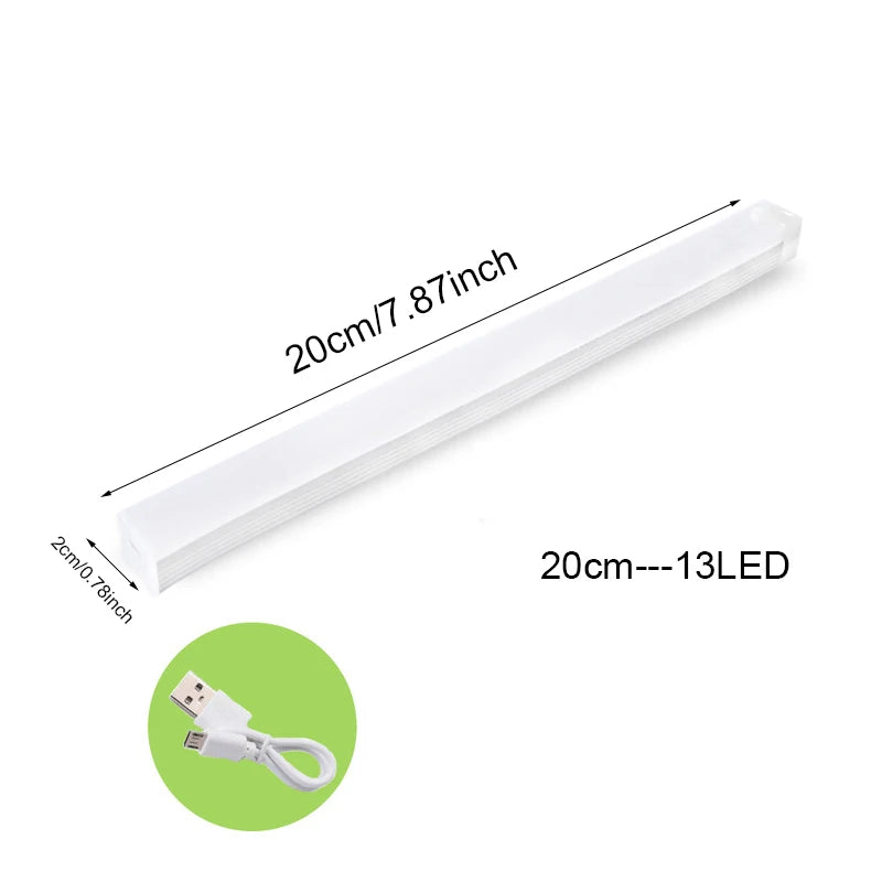 Luz com Sensor de Movimento Recarregável – Luminária LED para Escadas, Armários e Quarto