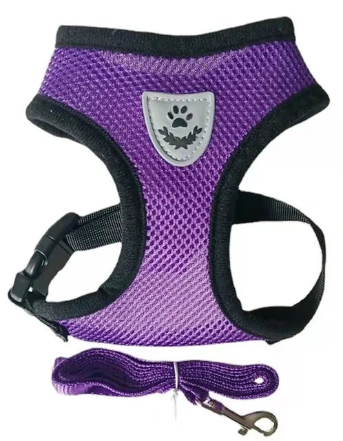 Colete Ajustável com Guia Refletiva – Conforto e Segurança para Seu Gato ou Cachorro de Pequeno Porte!